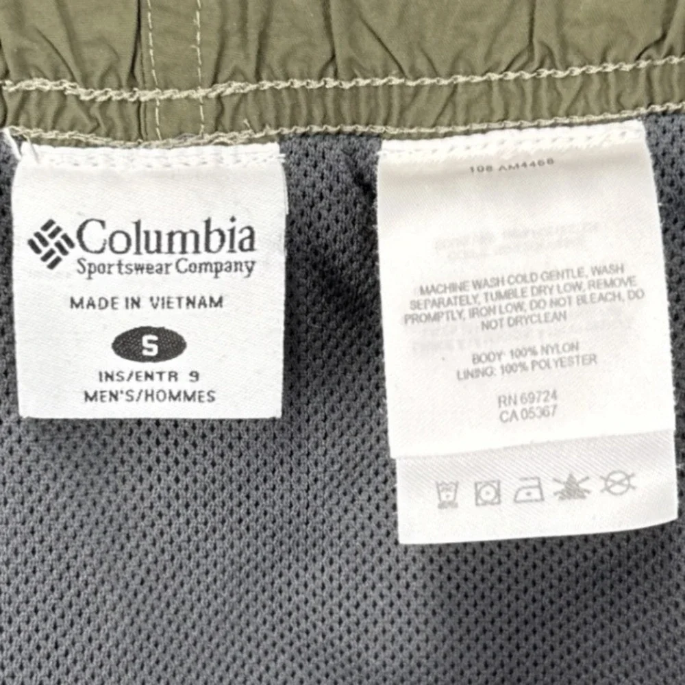 Columbia Mens Olive Green Nylon Cargo Hiking Shorts Size S‎ 9 Inseam AM4468